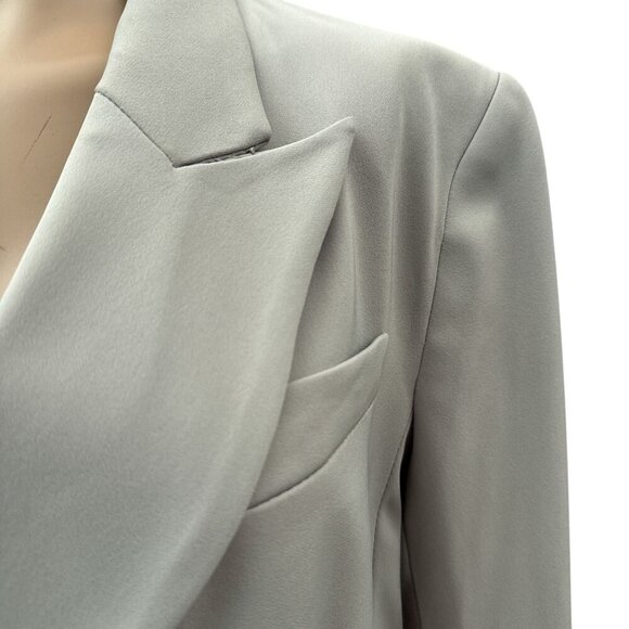 H&M Womens Blazer Jacket Career Long Sleeve Double-Breasted Pockets Light Gray S - Picture 5 of 13